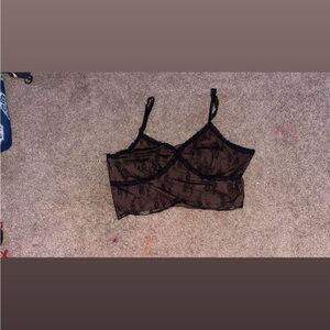 SHEIN Black Lace Crop Top